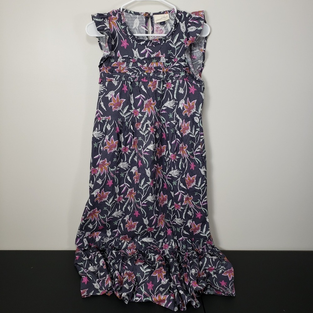 Universal Thread Flutter Short Sleeve Gray Purple Floral Dress Sz S Small Midi - Picture 3 of 10